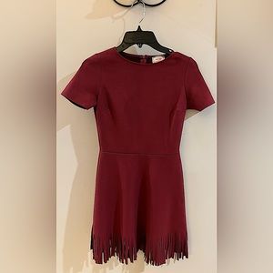 xs, burgundy dress